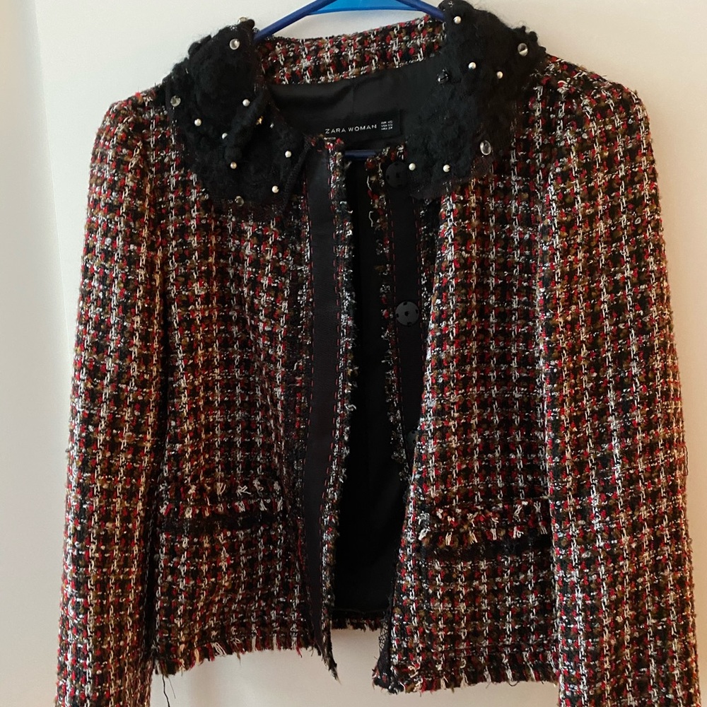 Red weave jacket